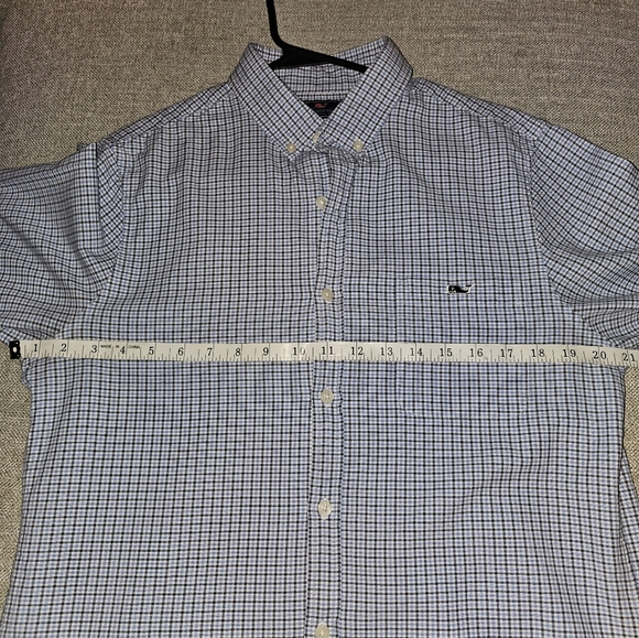 Vinyard Vines Men's Navy Plaid Button-Down Shirt - Picture 7 of 8